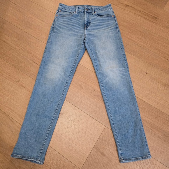 American Eagle Outfitters Other - American Eagle Airflex Slim Straight Jeans Mens Fits 30x31 Light Wash Blue Denim